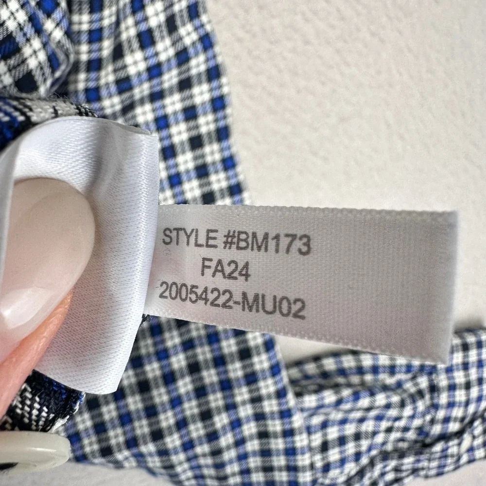 J.Crew Workshirt Mens XL Blue Windowpane Plaid Long Sleeve Flannel Button‎ Up